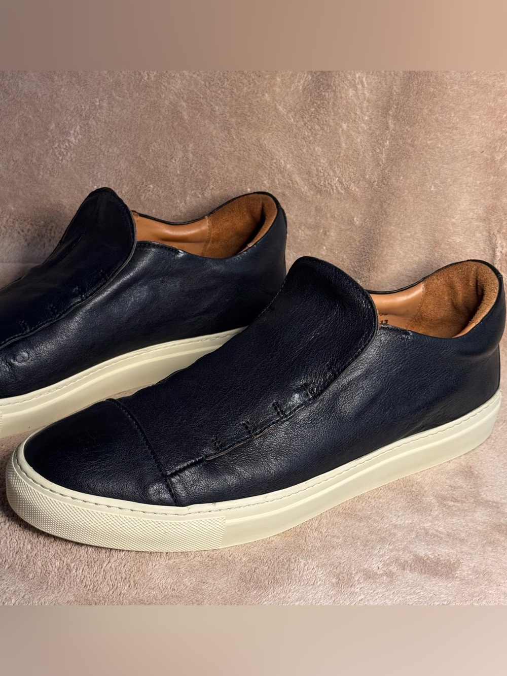 John Varvatos 315 Reed Laceless Leather Slip-On Sneakers Sz 13